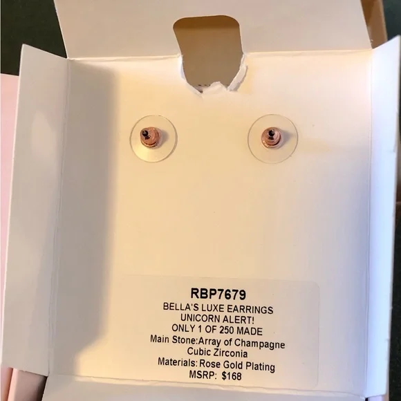 NEW IN BOX Bomb Party Reign Bella’s Luxe Earrings - Unicorn - Only 1 of 250 made - Picture 5 of 10